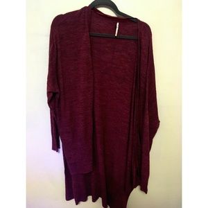 Burgundy red FP oversized cardigan